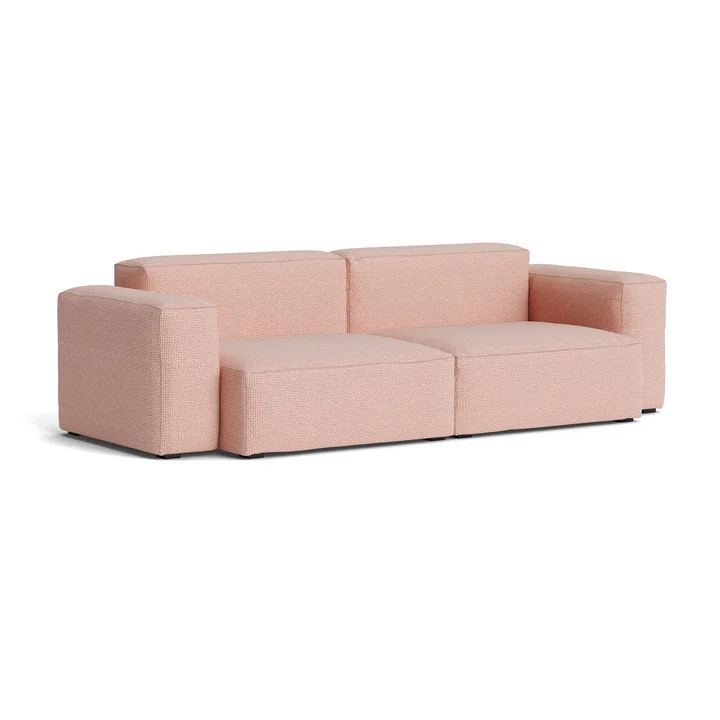HAY - Mags Soft Sofa 2.5-seater with low armrest, combination 1, red and white (Tartaglia 861) / stitching: beige
