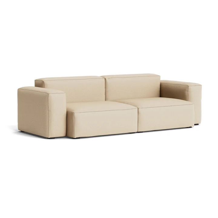 HAY - Mags Soft Sofa 2.5-seater with low armrest, combination 1, beige ( Hallingdal 220) / seams: beige