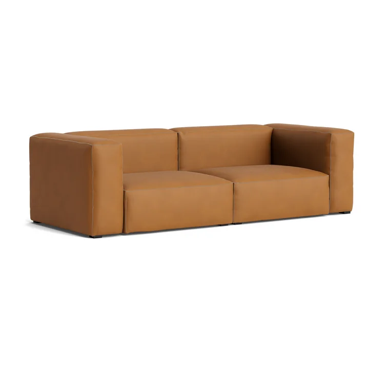 HAY - Mags Soft Sofa 2.5-seater, combination 1, cognac (Sense) / seams: beige