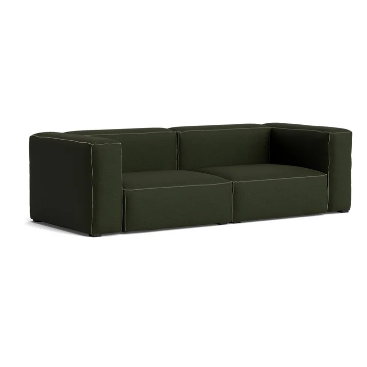 HAY - Mags Soft Sofa 2.5-seater, combination 1, dark green (Maglia) / seams: beige