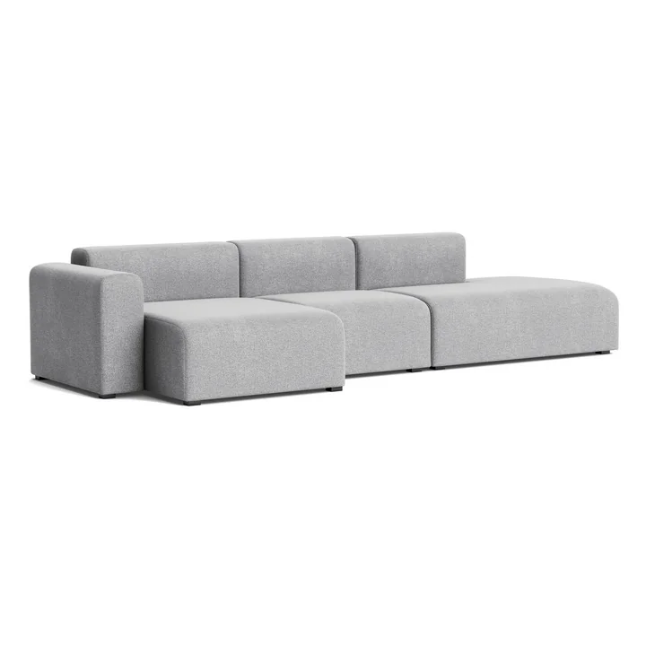 HAY - Mags Sofa 3 seater with low armrest left, combination 4, light gray ( Hallingdal 130)