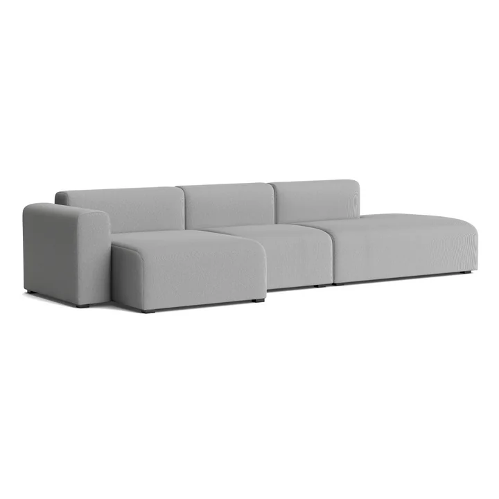 HAY - Mags Sofa 3 seater with low armrest left, combination 4, gray ( Steelcut Trio 133)