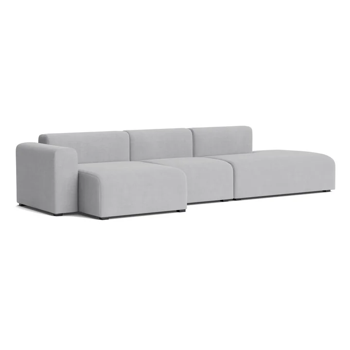 HAY - Mags Sofa 3 seater with low armrest left, combination 4, light gray ( Linara 443)