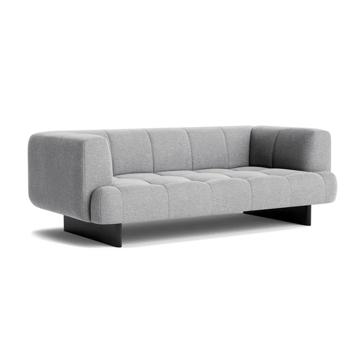 HAY - Quilton Lift 2-seater sofa, black oak / light gray (Hallingdal 130)