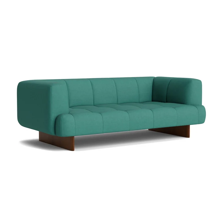 HAY - Quilton Lift 2-seater sofa, walnut / turquoise (Naveli 953)