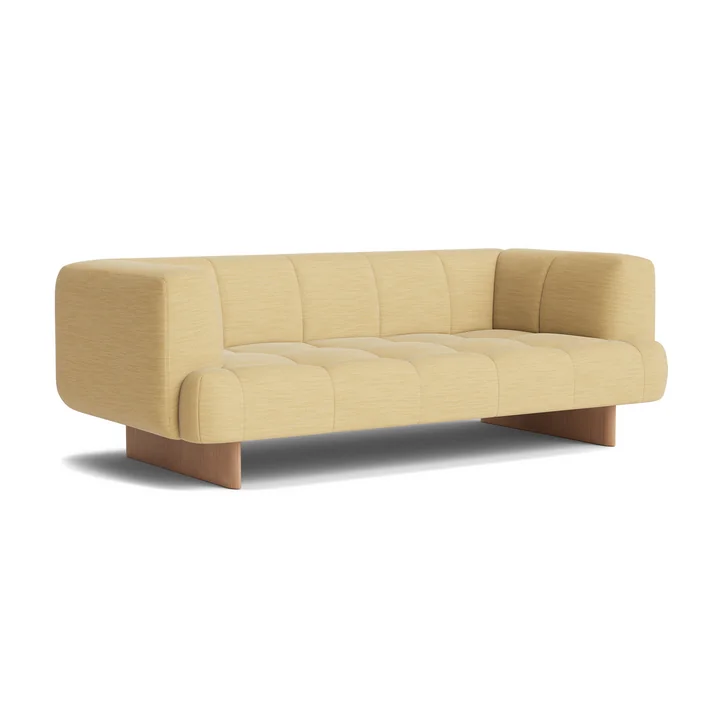 HAY - Quilton Lift 2-seater sofa, oak / yellow (Yuma 833)