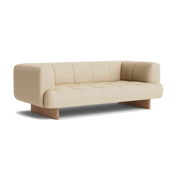 HAY - Quilton Lift 2-seater sofa, oak / beige (Hallingdal 220)