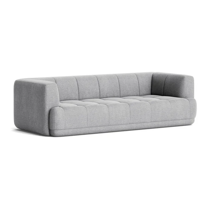 HAY - Quilton 3-seater sofa, light gray (Hallingdal 130)