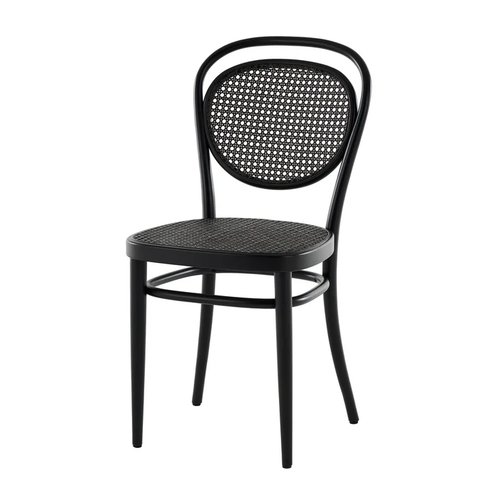 Thonet - 215 R Bentwood chair, Dark Melange wickerwork with plastic support fabric / black beech (TP 29)