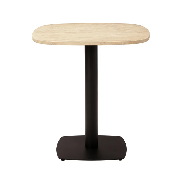 Umage - Gather table, 68 x 68 cm, black / natural (travertine)