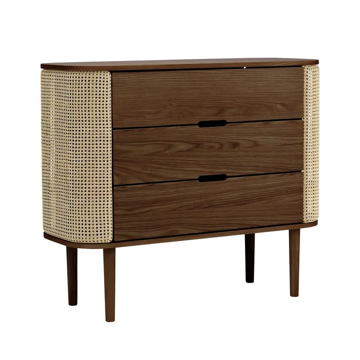 Umage - Treasures Chest of drawers, dark oak / Viennese wickerwork