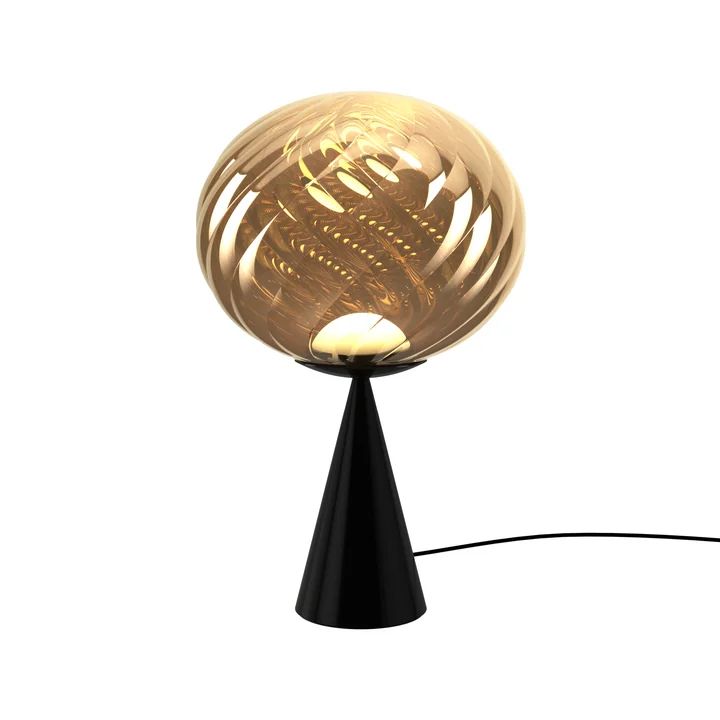 Tom Dixon - Whirl Cone Fat LED table lamp, gold / black