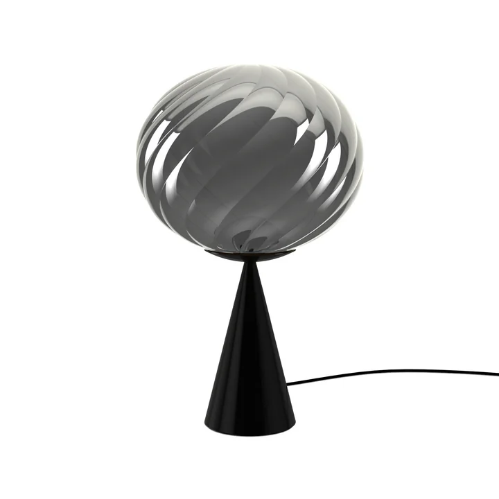 Tom Dixon - Whirl Cone Fat LED table lamp, silver / black