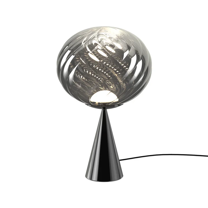Tom Dixon - Whirl Cone Fat LED table lamp, silver / silver