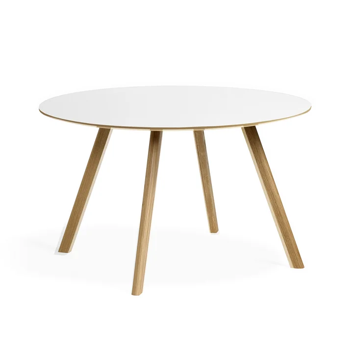 HAY - Copenhague CPH25 2. 0 Table Ø 120 cm, lacquered oak / white laminate