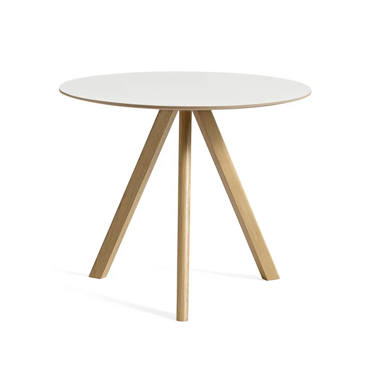 HAY - Copenhague CPH20 2. 0 Table Ø 90 cm, lacquered oak / white laminate