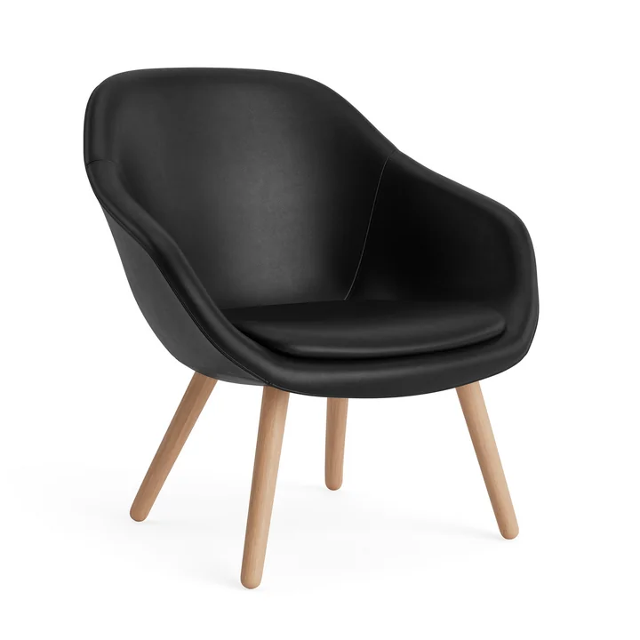 HAY - About a Lounge Chair AAL 82 Armchair, oak lacquered / black Sierra SI1001 (plastic glides)