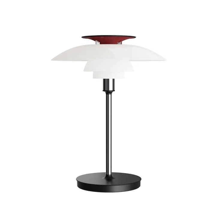 Louis Poulsen - PH80 Portable rechargeable LED table lamp, opal white / high-gloss chrome-plated