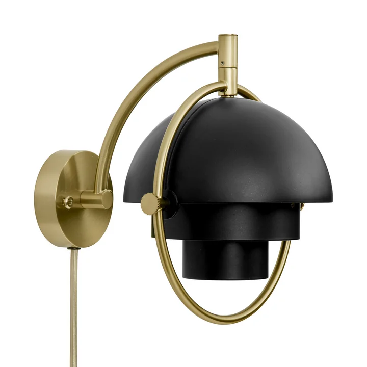 Gubi - Multi-Lite Wall light, black semi matt / brass