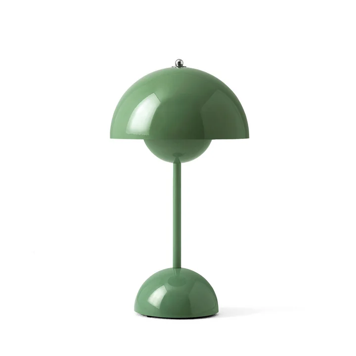 & Tradition - Flowerpot rechargeable table lamp VP9 with magnetic charging cable, sage green (Limited Edition)