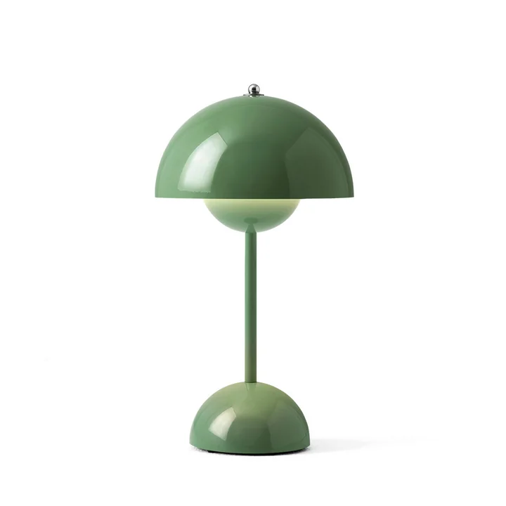 & Tradition - Flowerpot rechargeable table lamp VP9 with magnetic charging cable, sage green (Limited Edition)