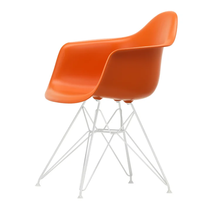 Vitra - Eames Plastic Armchair DAR RE, white / rust orange