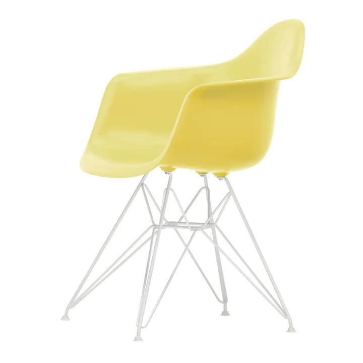 Vitra - Eames Plastic Armchair DAR RE, white / citron