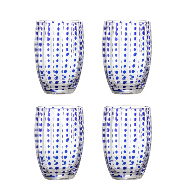 Bloomingville - Brinley drinking glasses, blue (set of 4)