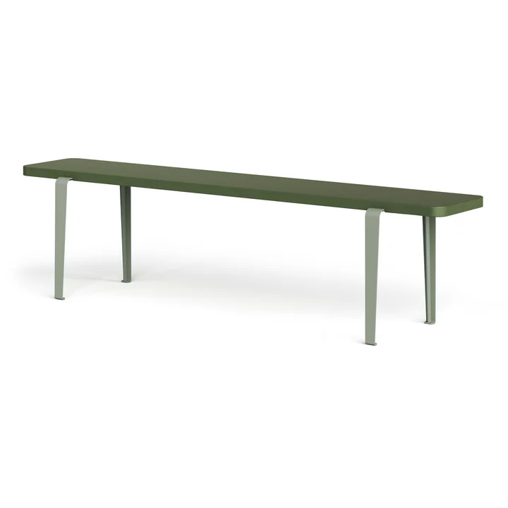 TipToe - LOU bench, 170 x 30 cm, beech olive green (RAL 6003) / eucalyptus gray