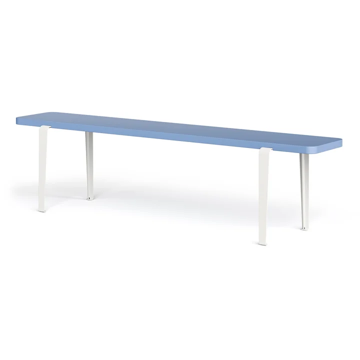 TipToe - LOU bench, 170 x 30 cm, beech pigeon blue (RAL 5014) / cream white