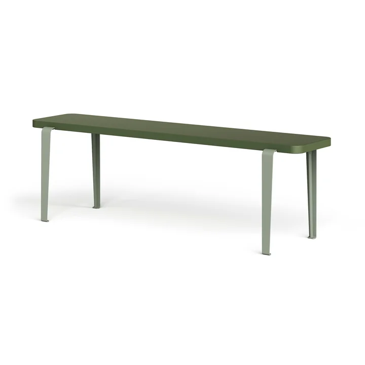 TipToe - LOU bench, 140 x 30 cm, beech olive green (RAL 6003) / eucalyptus gray