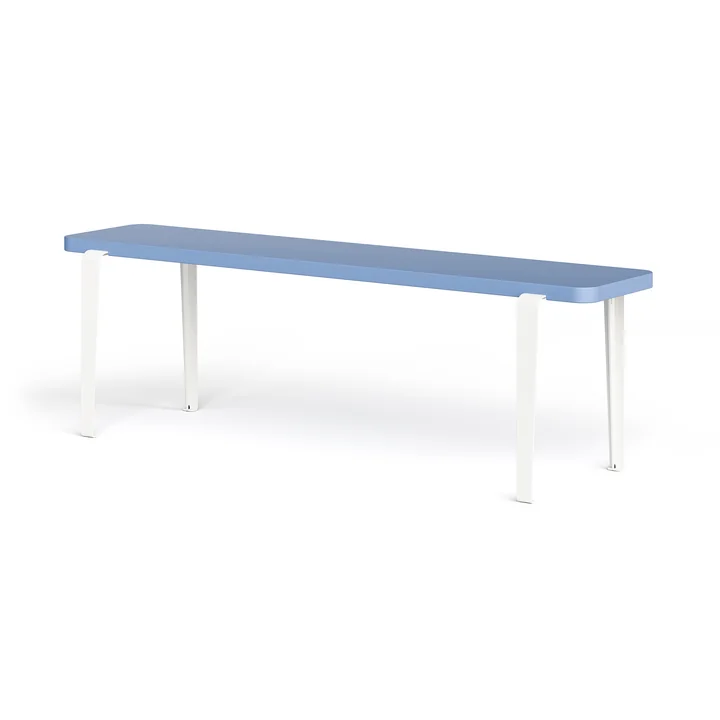 TipToe - LOU bench, 140 x 30 cm, beech pigeon blue (RAL 5014) / cream white