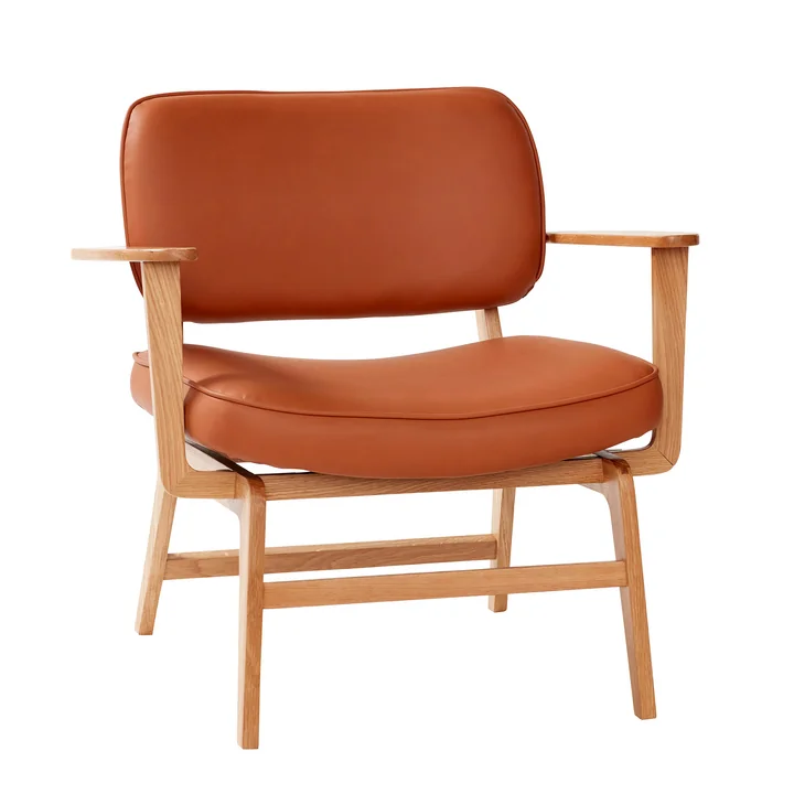 Hübsch Interior - Haze lounge chair, natural oak / brown