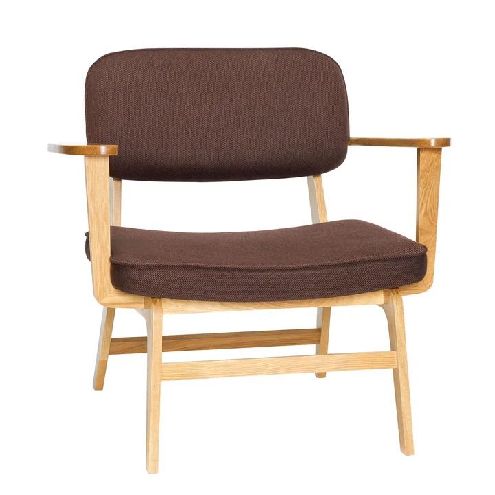 Hübsch Interior - Haze lounge chair, natural oak / dark brown