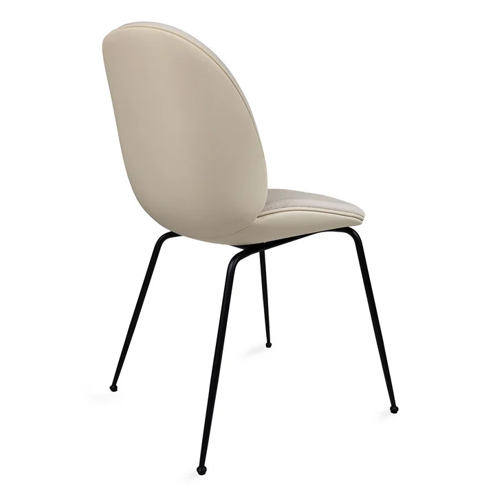 Gubi - Beetle Dining Chair Full upholstery (Conic Base), black / Vidar (146) / Valencia leather (Exclusive Edition)