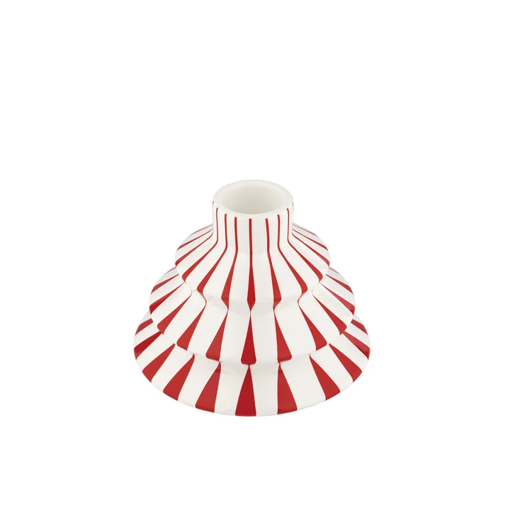 Alessi - Delight candle holder, white / red / gold