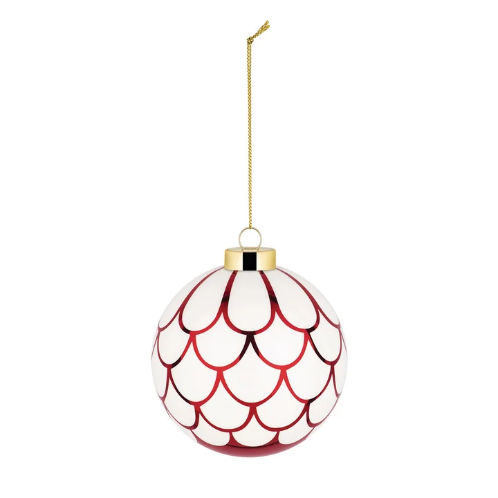 Alessi - Delight Christmas tree bauble 8, white / red / gold
