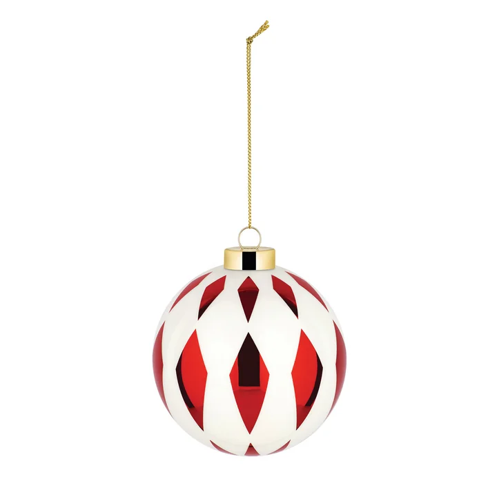 Alessi - Delight Christmas tree bauble 6, white / red / gold