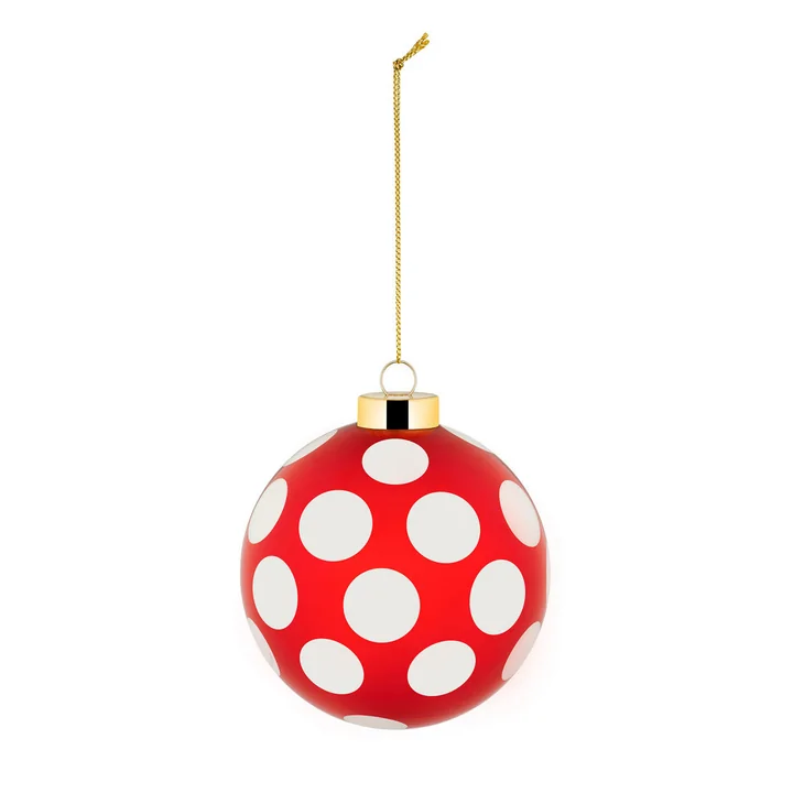Alessi - Delight Christmas tree bauble 3, white / red / gold