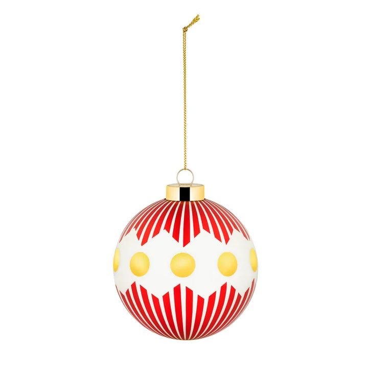 Alessi - Delight Christmas tree bauble 1, white / red / gold