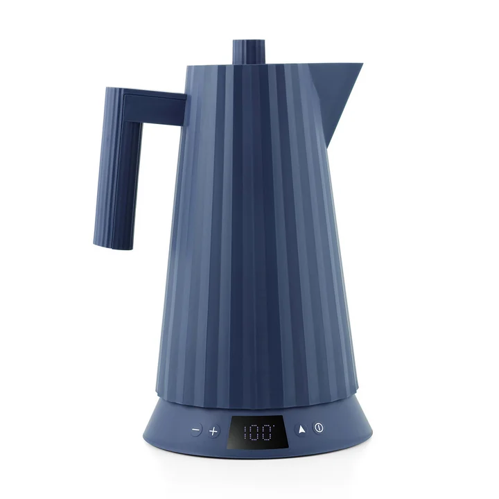 Alessi - Plissé kettle with temperature control 1.7 l, blue