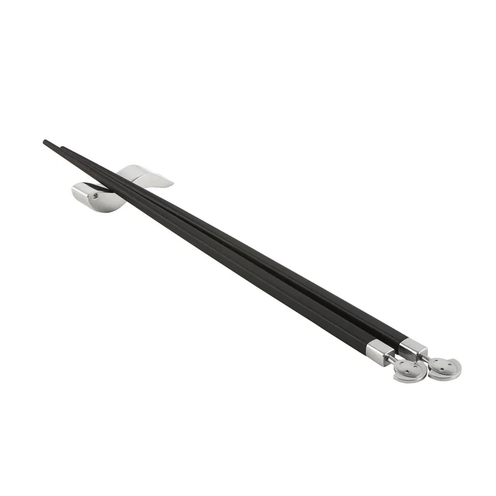 Alessi - Anna Stick chopsticks, black / stainless steel
