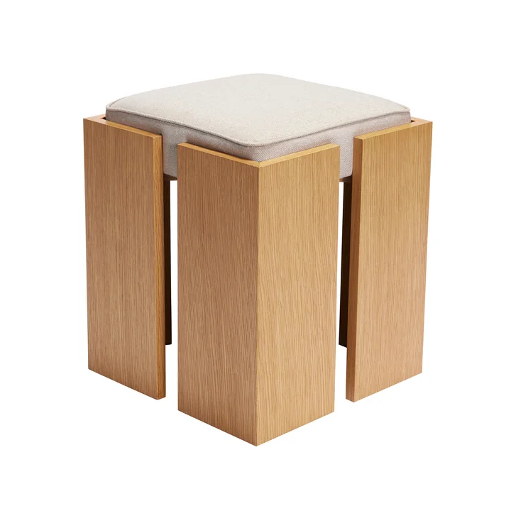 Hübsch Interior - Forma stool, H 46 cm, natural oak / sand