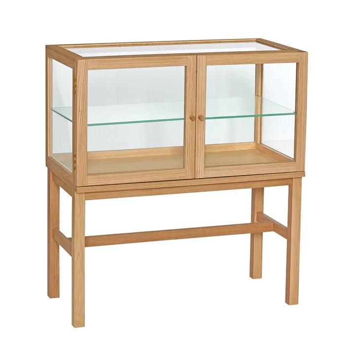 Hübsch Interior - Poetic Display cabinet, h 88 cm, glass / natural oak