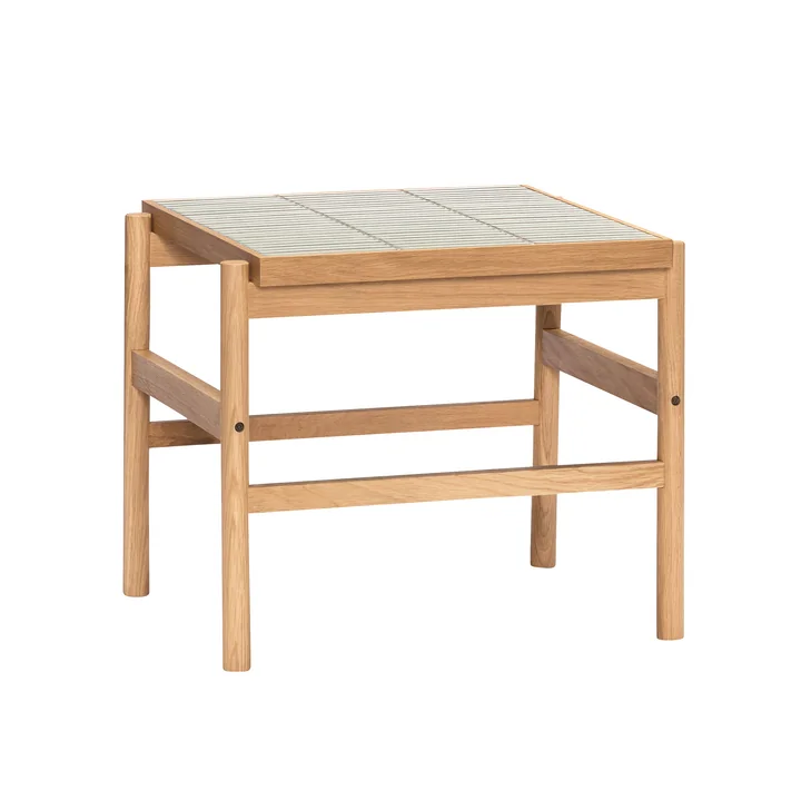 Hübsch Interior - Tile side table, oak / mint
