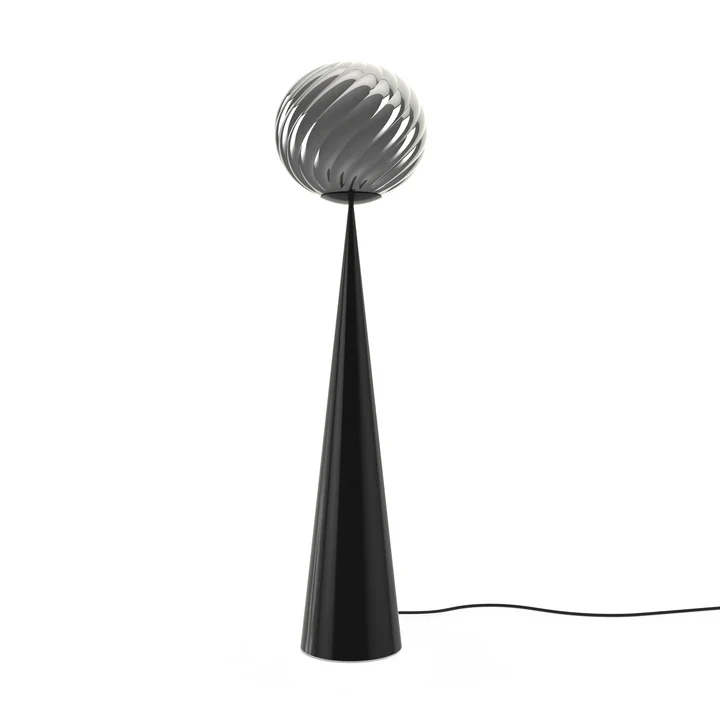 Tom Dixon - Whirl Cone Fat LED floor lamp, silver / black