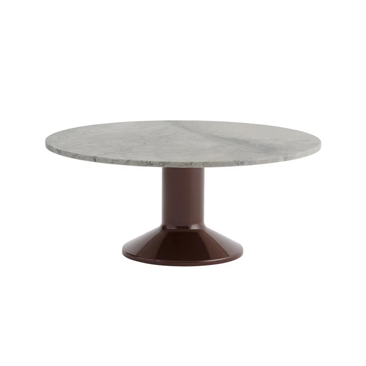 Muuto - Midst coffee table, Ø 90 cm, gray marble / dark red
