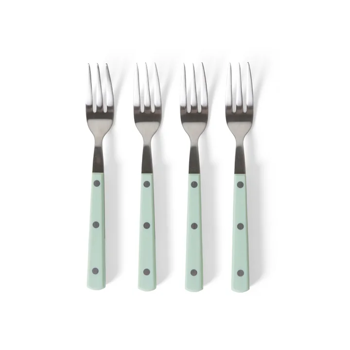 HKliving - 70's dessert fork, mint (set of 4)
