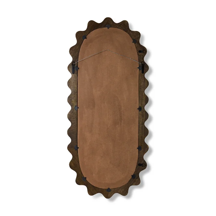 HKliving - Ripple Wall mirror, 135 x 61 cm, natural mango