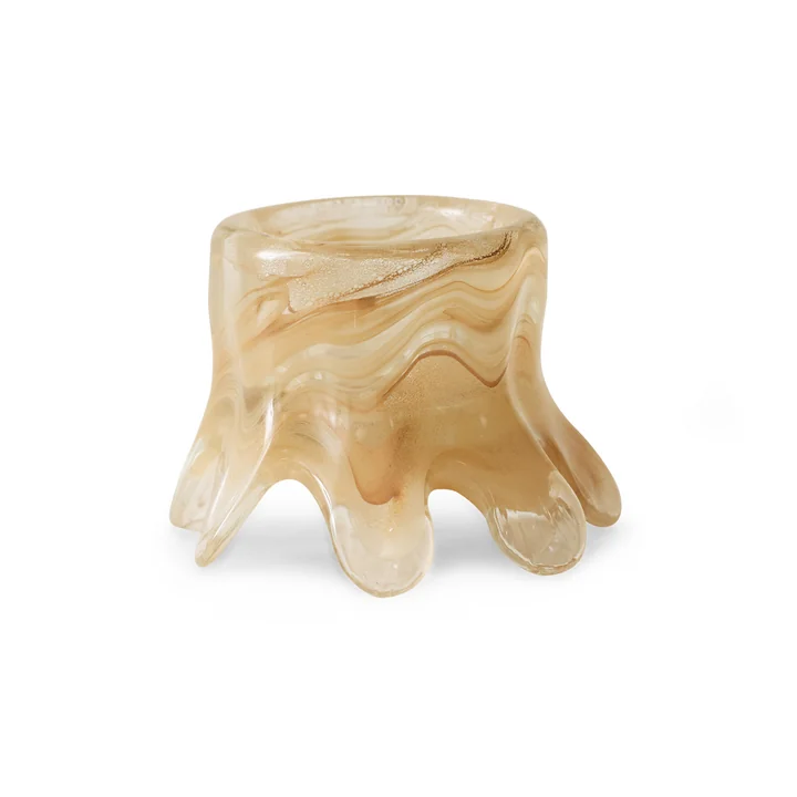 HKliving - Candle holder, Ø 12.5 x 9 cm, cream